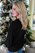 Corded Rib Outline MERRY Letter Drop Shoulder Crewneck Long Sleeve Top